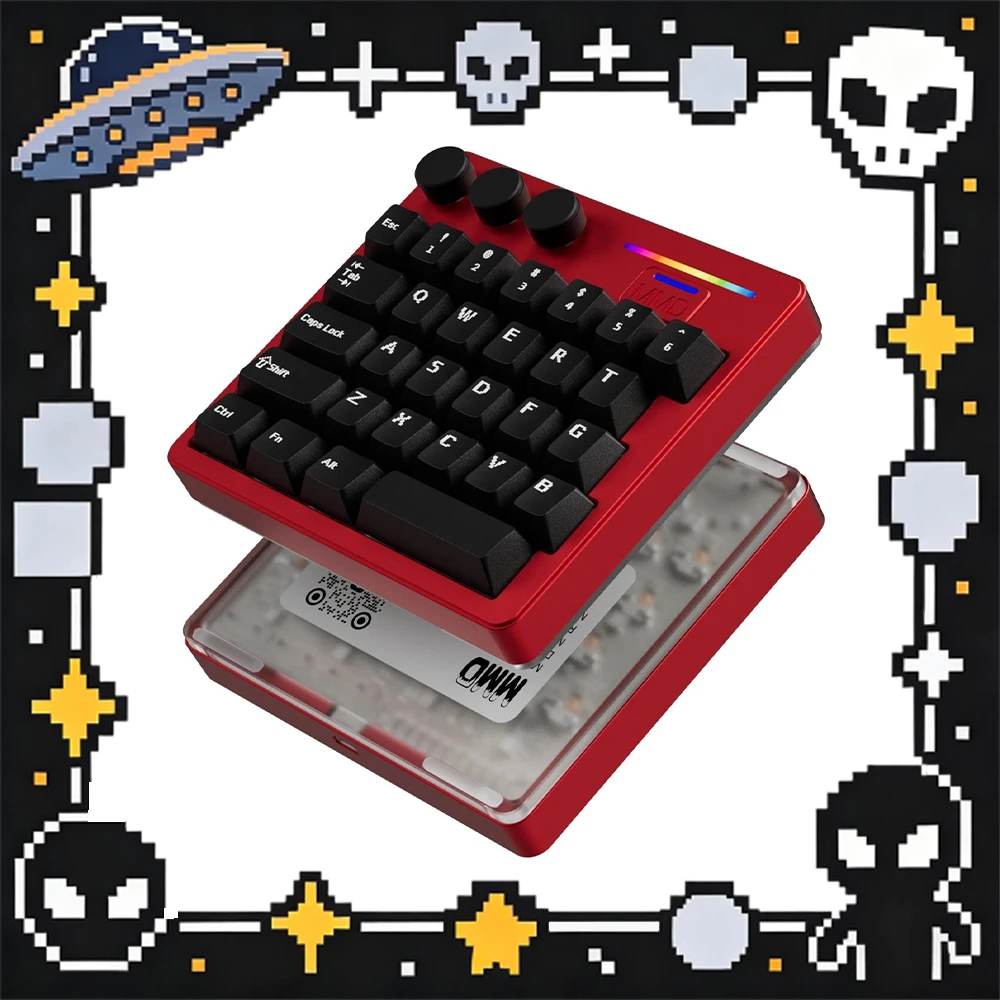 MMD KM29 wireless keyboard Three Mode Wireless Connection 980MAH Magnetic axis mechanical keyboard For Pc Accessories Gifts