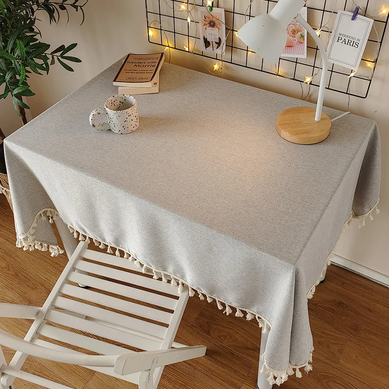 

P0205 linen tablecloth waterproof and oil resistant ins simple style atmosphere student dormitory desk decoration tableclo