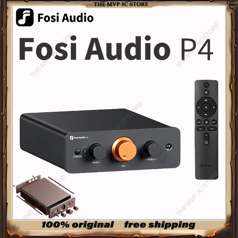 

Fosiaudio P4 Remote Control Preamplifier Audiophile Preamplifier Phono Effectors High-Fidelity Amplifier Hifi Desktop Amplifier