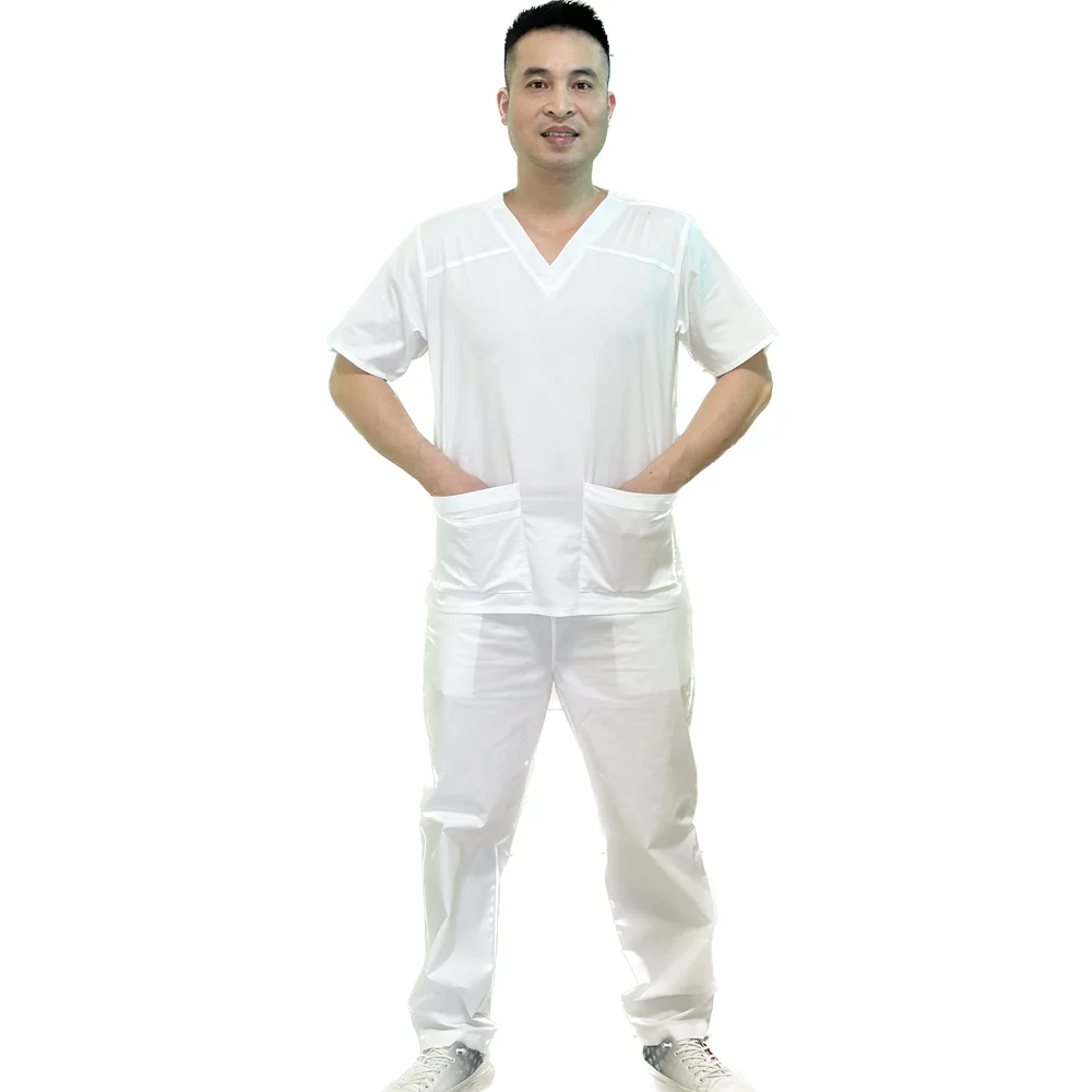 Scrub Uniform Tops Set Healthcare Outfits Women Working V-neck Trouser Suit Fashion Women's Beauty Salon Medical Clinic Workwear