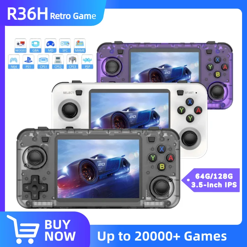 R36H Retro Handheld Video Game Console Linux System 3.5-inch IPS Screen Portable Handheld Video Player