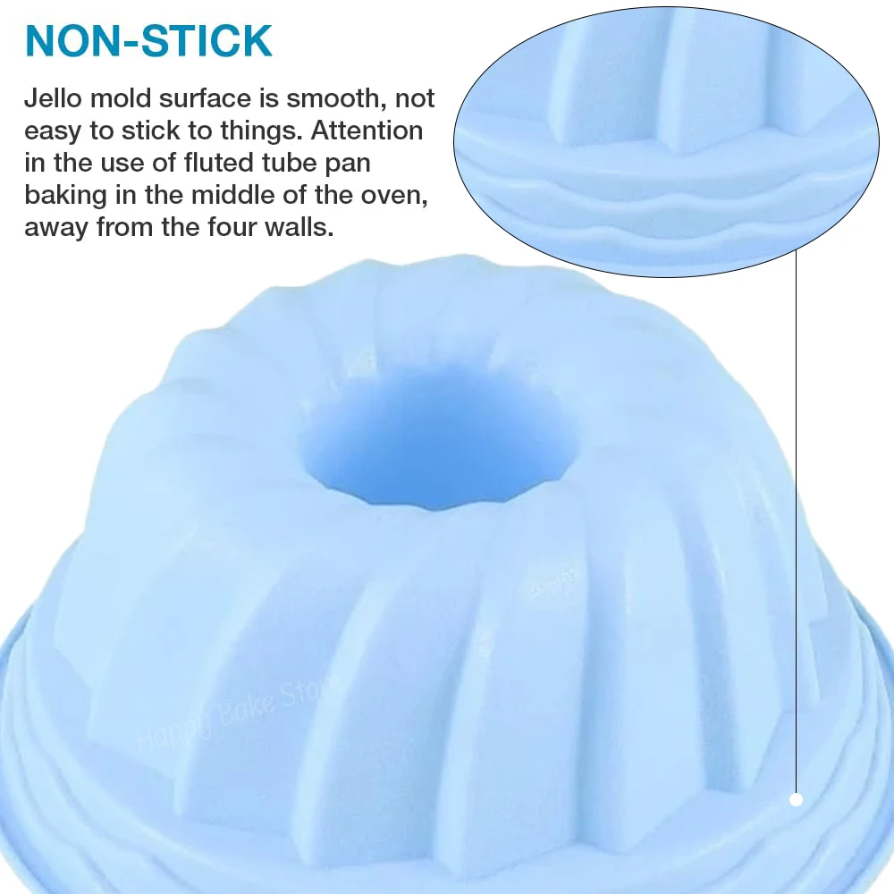 9 Inch Nonstick Round Silicone Cake Mold Useful Fluted Tube Baking Molds Dessert Bread Jello Mousse Mould Kitchen Accessories