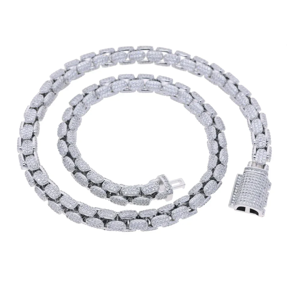 2025 موضة جديدة ثعبان فضي اللون سلسلة عقد من حجر الياقوت الهيب هوب الرجال النساء