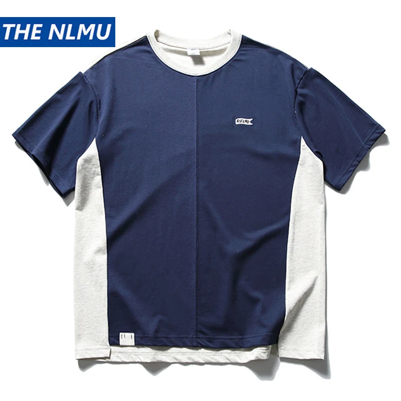 

Hip Hop 2024 Casual T-Shirt Streetwear Patchwork T-shirts Cotton Unisex Tshirt Men Tops Tees Hipster