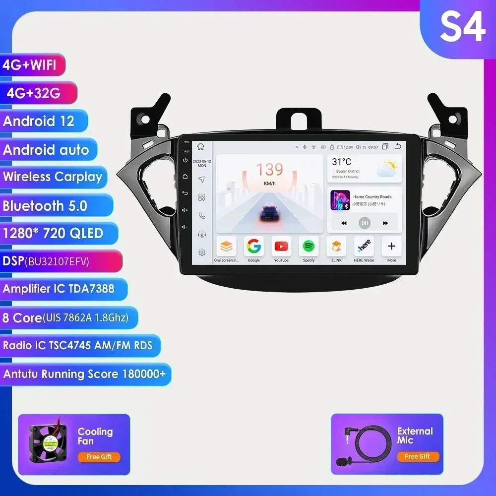 7862 Android Auto Radio Multimedia Speler Voor Opel Adam 2013 -2016 Voor Corsa E 2015 -2019 Audio Stereo Carplay Auto Touchscreen