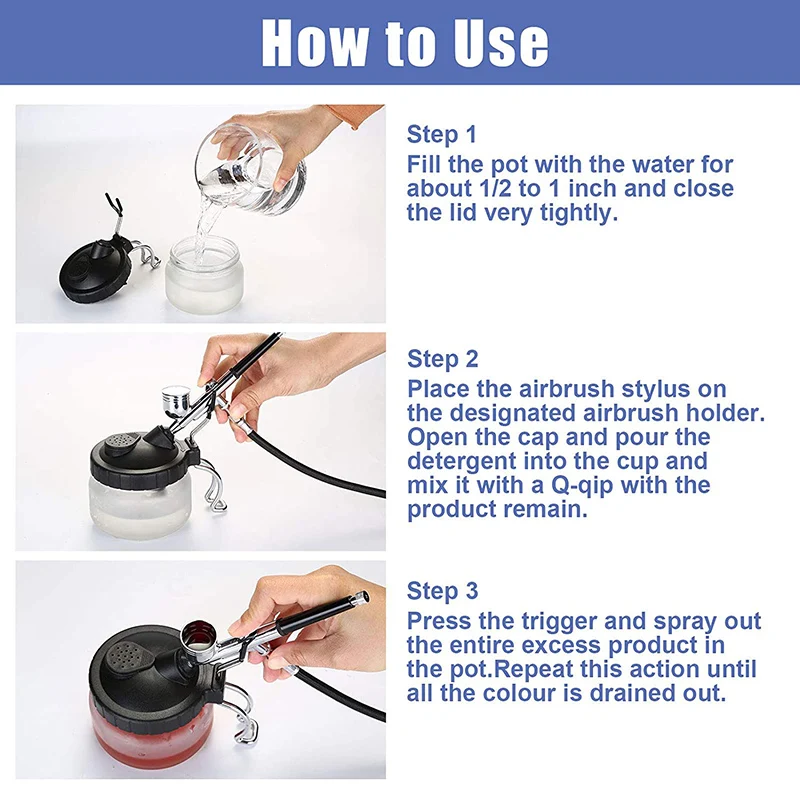 Airbrush Books Kit d\'Outils pour Pistolet Pulvérisateur, Pot en Verre avec 3 Ensembles de Pièces ProHanovre et Buse de Resubdivision