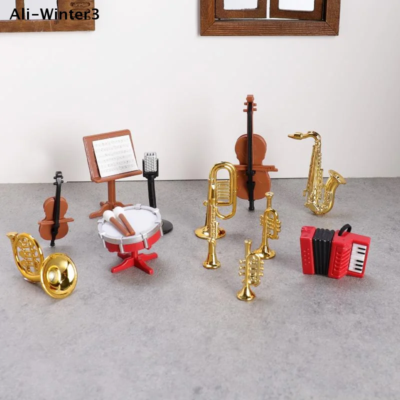 

Набор для декора дома: миниатюрный аккордеон-саксофон 1:12 для кукольного домика, классический музыкальный инструмент, модель-украшение, аксессуары для кукольного домика
