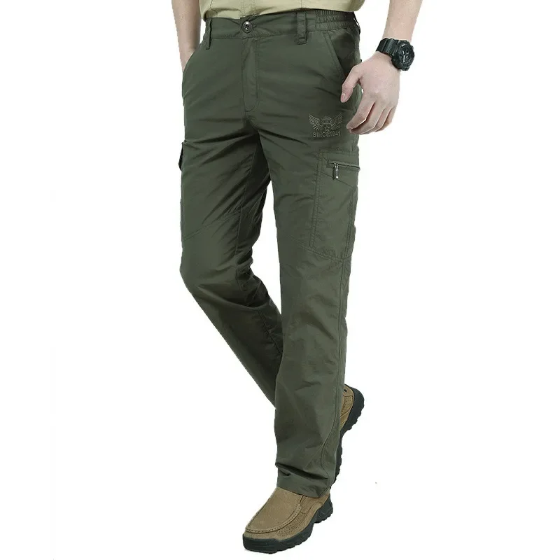 Quick Dry Casual Pants Men Summer Army Military Style Trousers Men\'s Tactical Cargo Pants Male Lightweight Waterproof Trousers