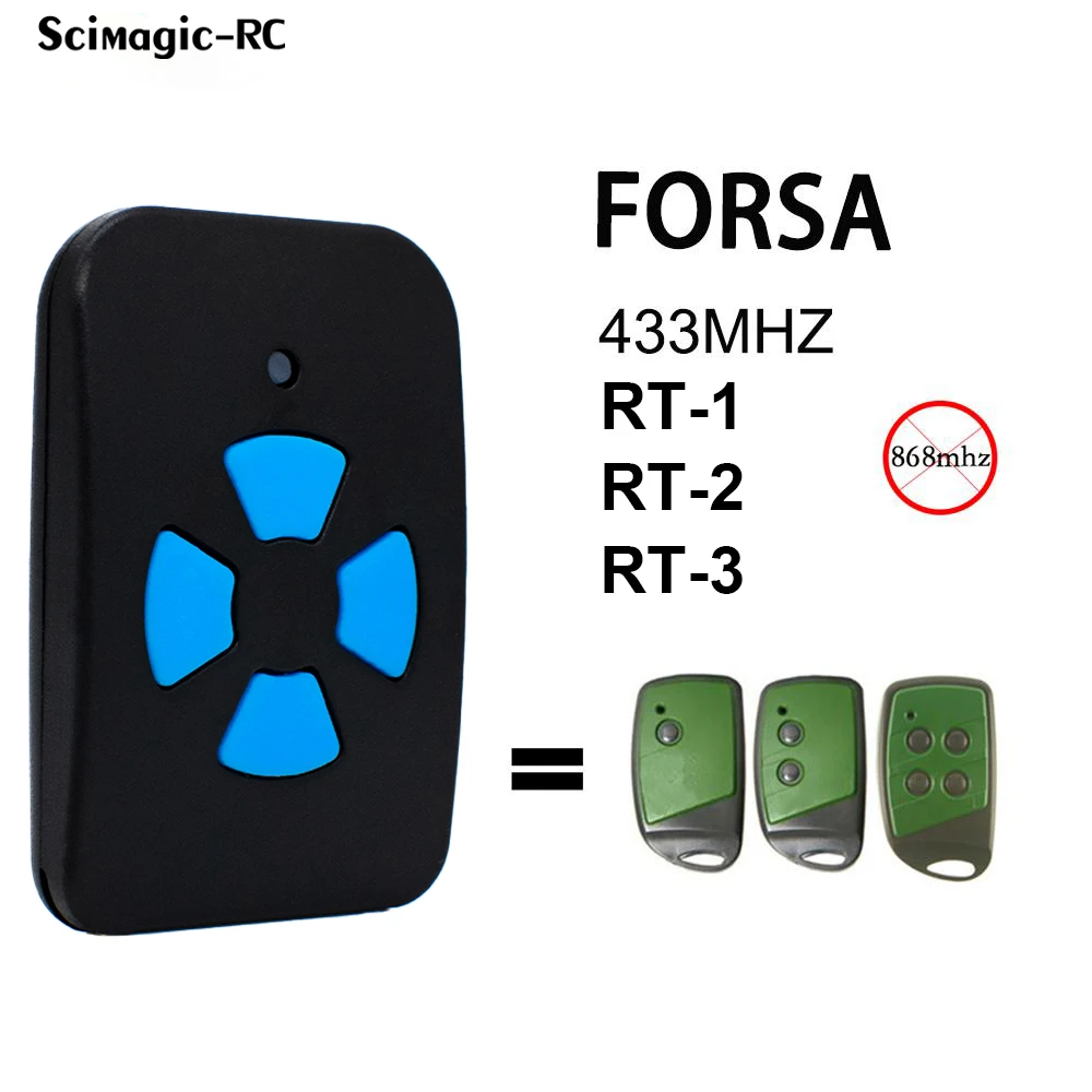 FORSA RT-1 RT-2 RT-4 RT1 RT2 RT4 Garage Door Remote Control 433MHz 433.92MHz Duplicator Handheld Transmitter Controller Clone