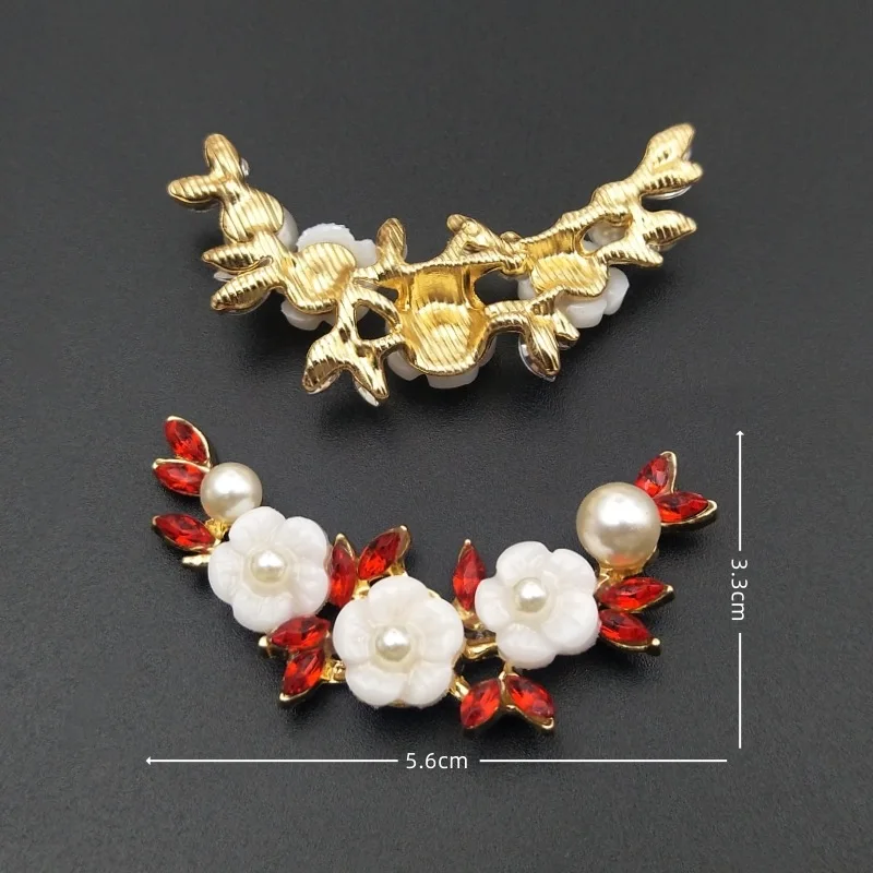 Plum Blossom DIY Jewelry Accessory 10pcs Vintage Branch Flower with Rhinestones Metal Embellishment Factory Decoration Ornament