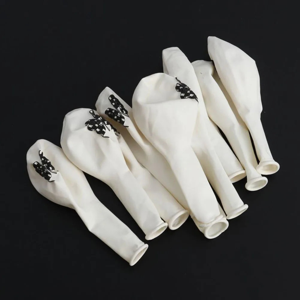 

15Pcs Racing Flag Balloons Black White Rose Gold Confetti Sequins Party Decoration Graduation Party Latex Balloon Set