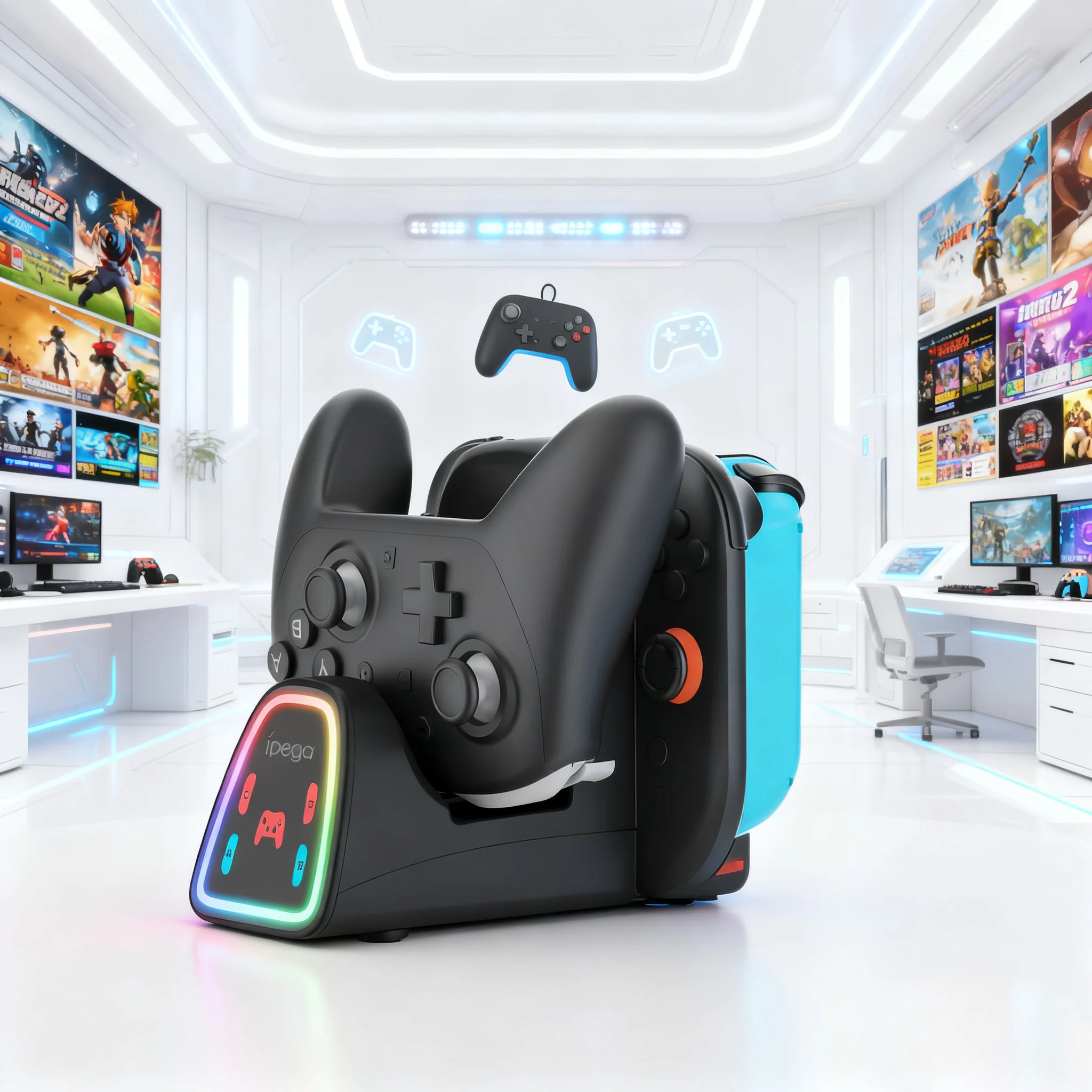 

Зарядная док-станция 9 в 1 SW2196 для коммутатора/переключателя 2 с магнитной зарядкой, эффектом освещения RGB, индикатором зарядки и безопасной быстрой зарядкой