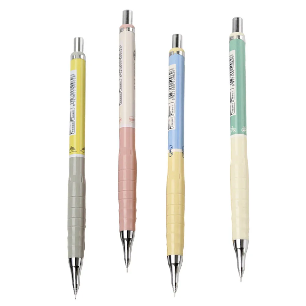 4 مجموعات 0.3 مللي متر قلم رسم ميكانيكي قلم رصاص ميكانيكي نقطة قابلة للسحب للطلاب الكتابة تصميم فني العمل غير زلات
