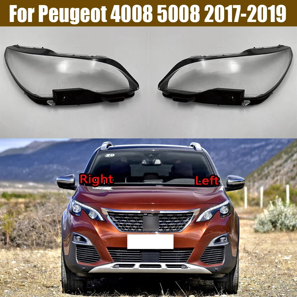 

For Peugeot 4008 5008 2017-2019 High Headlamp Cover Shade Transparent Lampshade Headlight Shell Plexiglass Replace Original Lens