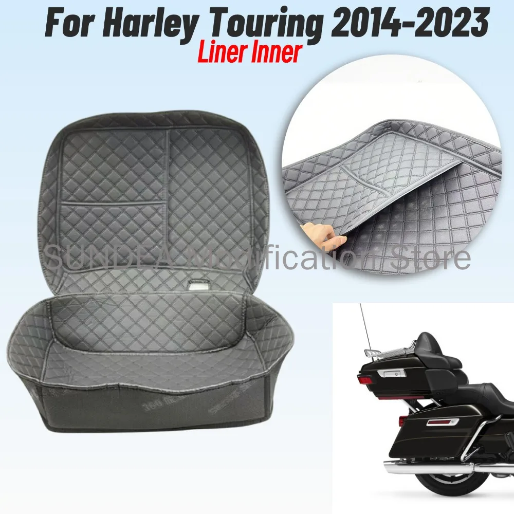 

Для Harley Touring Road Electra Glide FLHR FLHT 14-23 Мотоцикл Tour Pak Багажник Ковер Внутренняя сумка Подкладка для багажа Кожаные сумки Pad