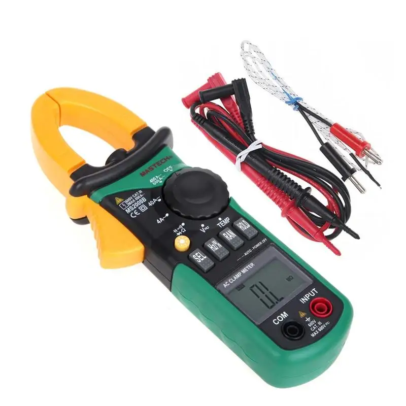 MASTECH MS2008B Digtal Clamp Meter with Light Temp Frequency ACDC Digital Multimeter Electric Tester Current Clamp Meter Ammeter