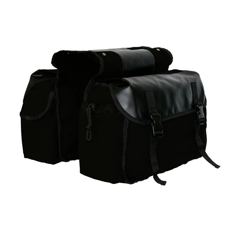 Motorcycle Riding Saddle Bag Large Capacity Waterproof Canvas Panniers Box Side Tools Travel Pouch for Motorbike
