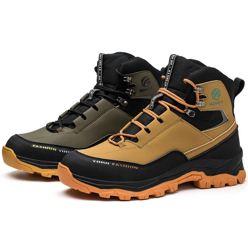 Men Work Boots Safety Shoes Outdoor Anti-puncture Safety Boot Work Steel Toe Shoes Indestructible Desert Combat Boots Protective