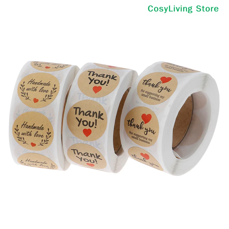 [CL]500Pcs Thank You Stickers Seal Labels Round Paper Label Sticker For Decoration[CL]