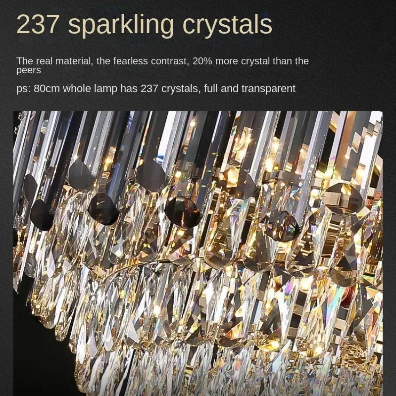 high-grade atmospheric  Crystal chandelier living room light luxury modern villa  main dining  home bed lamps