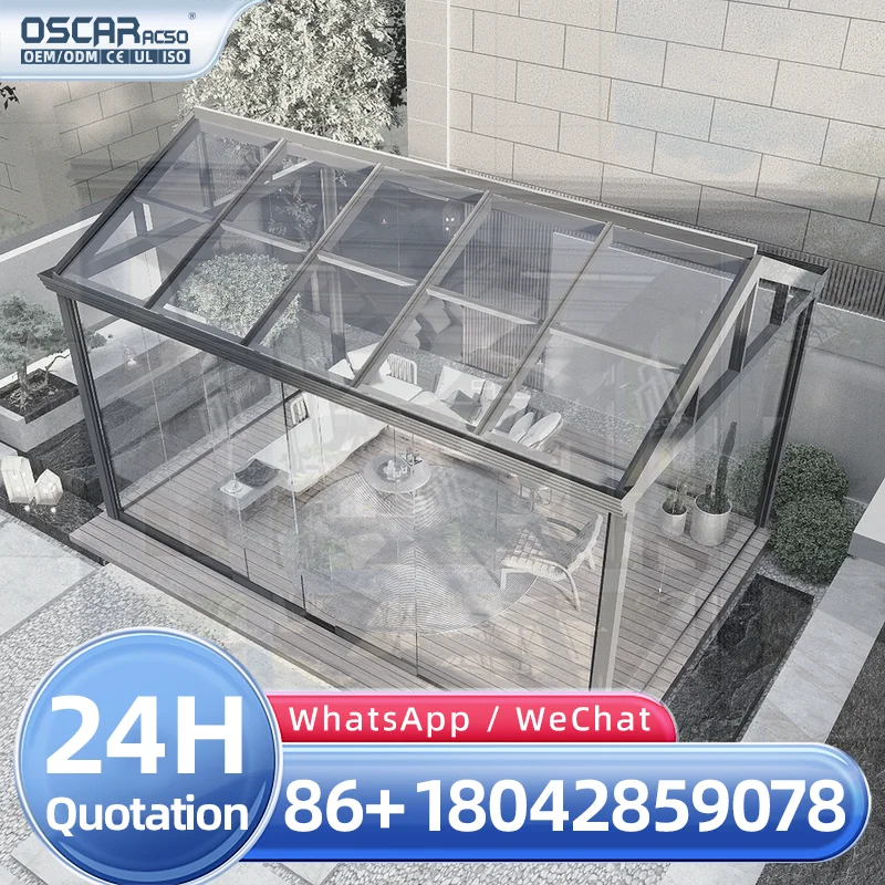 

Modern Aluminum Frame Glass Garden Room and Aluminium Garden House for Outdoor Patio Backyard UK sunroom