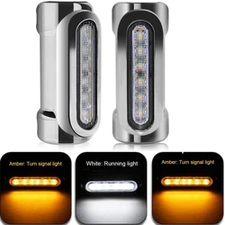 For Road King Motorcycle LED Turn Signals Driving Light Highway Crash Bar Lamp for Touring Sportster Softail Chopper