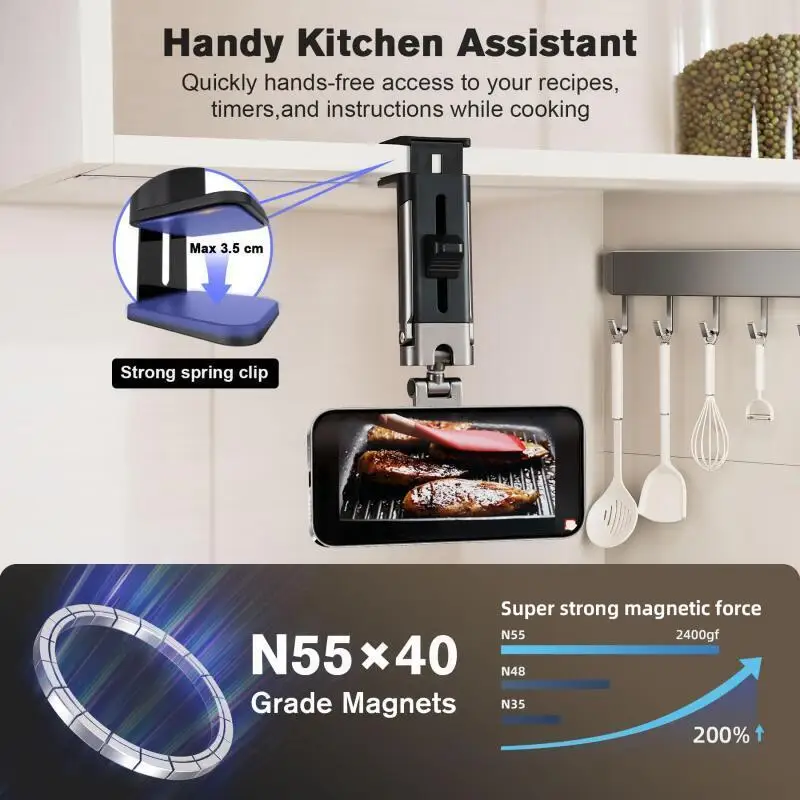 Soporte de teléfono con trípode plegable para Magsafe, soporte magnético ligero portátil para teléfono de avión, soporte giratorio para teléfono de viaje 360