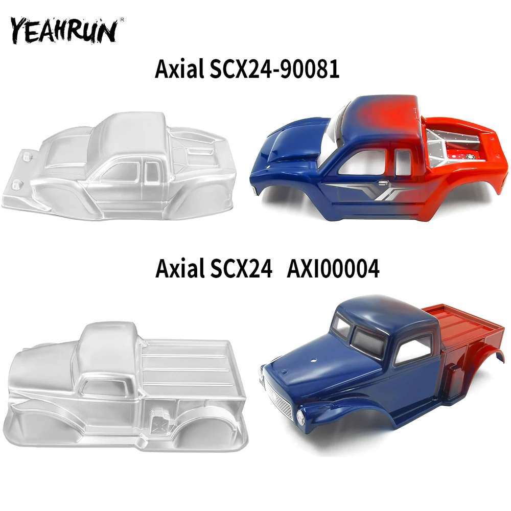 YEAHRUN Clear Rc Car Body Shell Kit For 1/24 Axial Scx24 90081 AXI00004 Rc Crawler Car DIY Transparent Shell Upgrade Parts