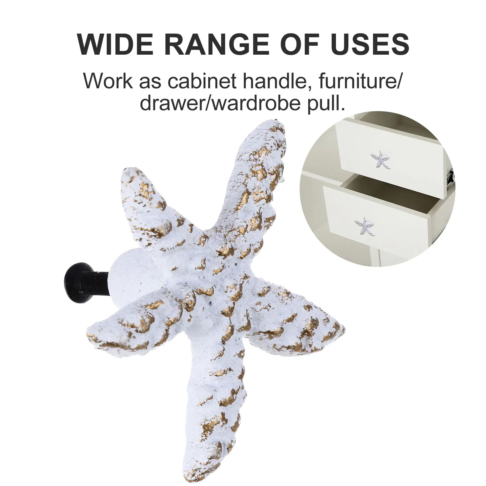 

4 pcs Marine Animal Cabinet Knob Door Pull Handle Wardrobe Handle Iron Drawer Handles Closet Beach Style Home Decoration