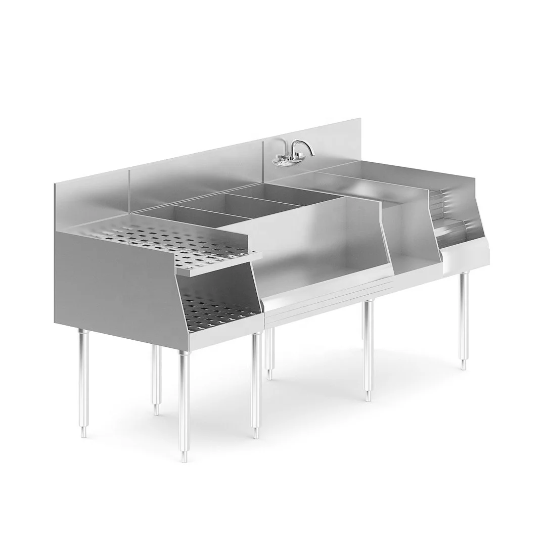 Stainless Steel Cocktail Bar Station Commercial Customized Combination Bar Station