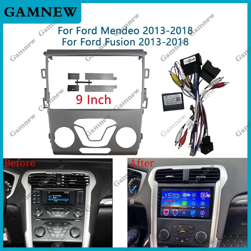 Car Frame Fascia Adapter Canbus Box Decoder Android Radio Dash Fitting Panel Kit For Ford Mondeo Fusion 2013-2018