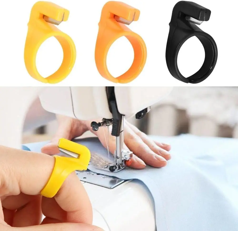 50/100pcs Plastic Sewing Thread Cutter Finger Ring Thimble Cutting Tools Suitable for Yarn Fishing Line with Random Colors - Image 5