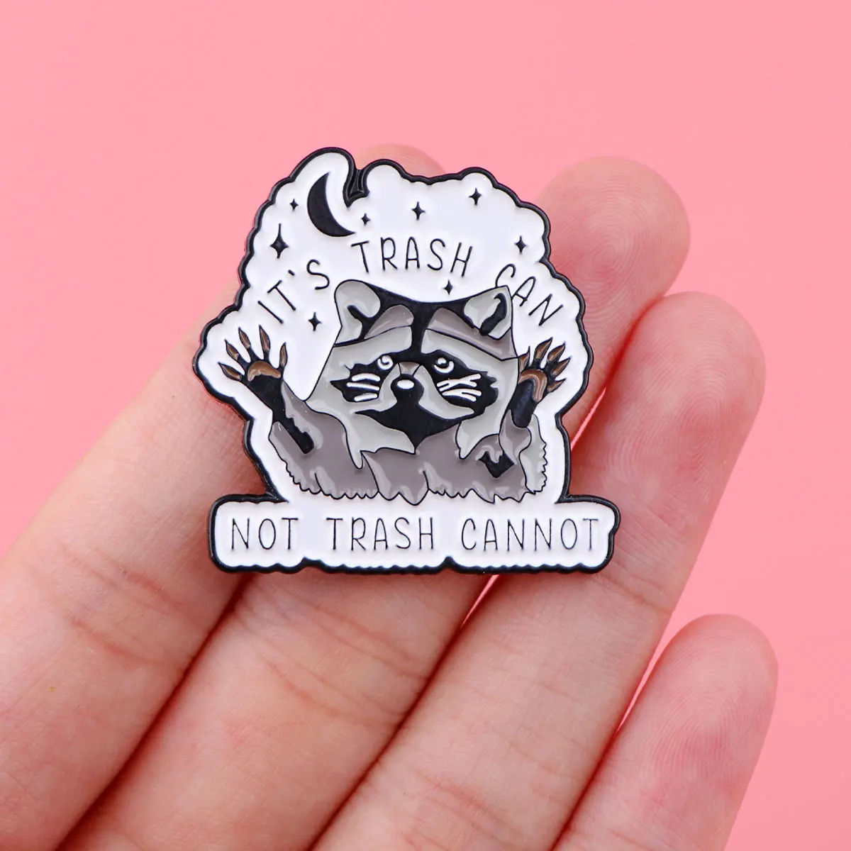 Cute Raccoon Enamel Pin Funny Quotes Brooches for Women Lapel Pins Badges on Backpack Clothing Accessories Animal Jewelry Gift