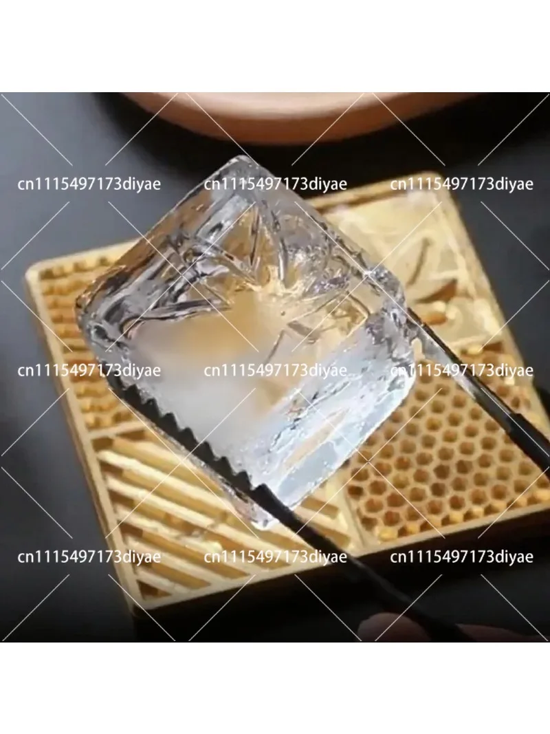 100x100x5mm Pure Copper Ice Cube Mold DIY Whiskey Ice Pressing Tray for Bartender Stamping Plate