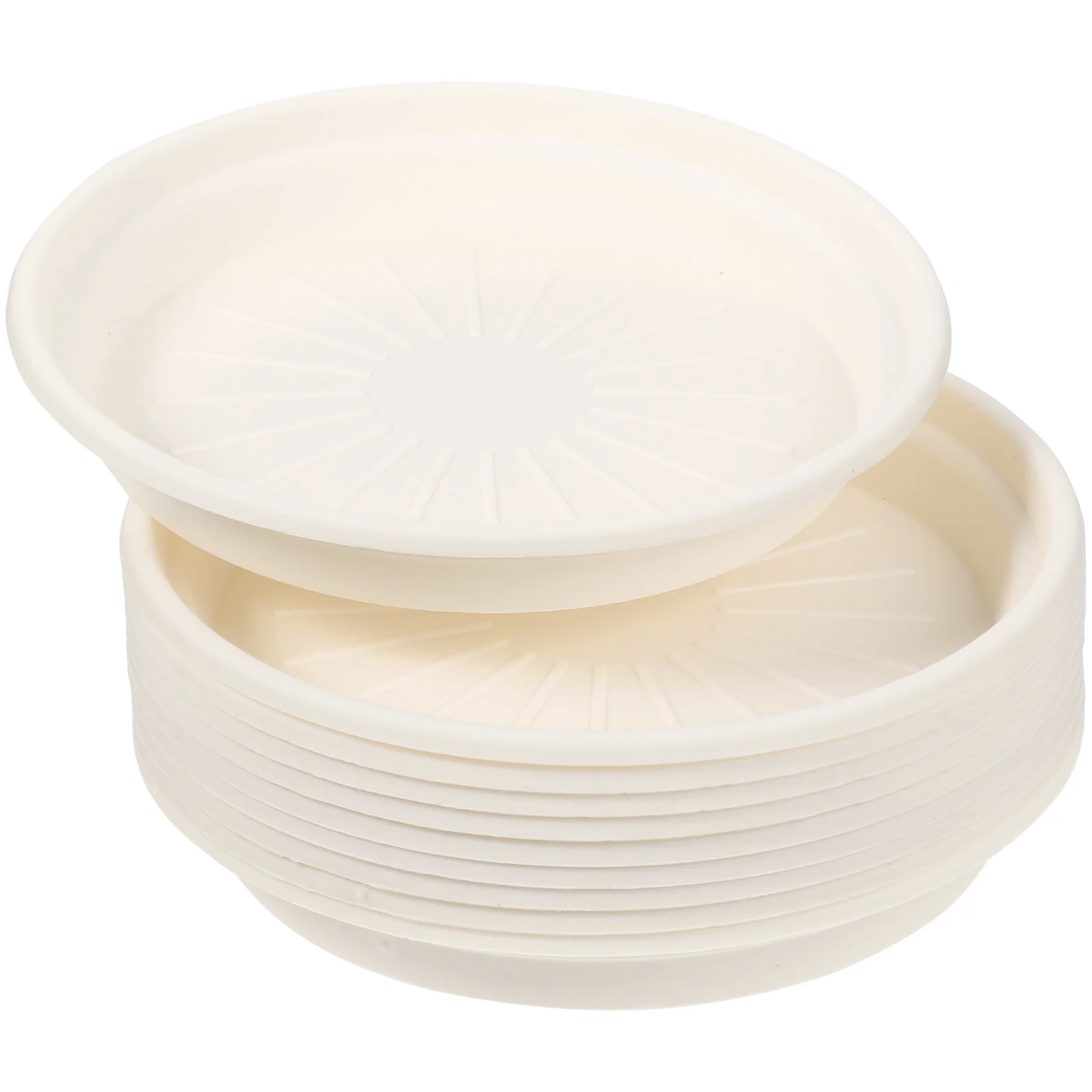 

10pcs Round Plant Pot Saucer Plastic Durable Garden Flower Drip Tray Floor Protection White Rectangle Indoor Outdoor Gift