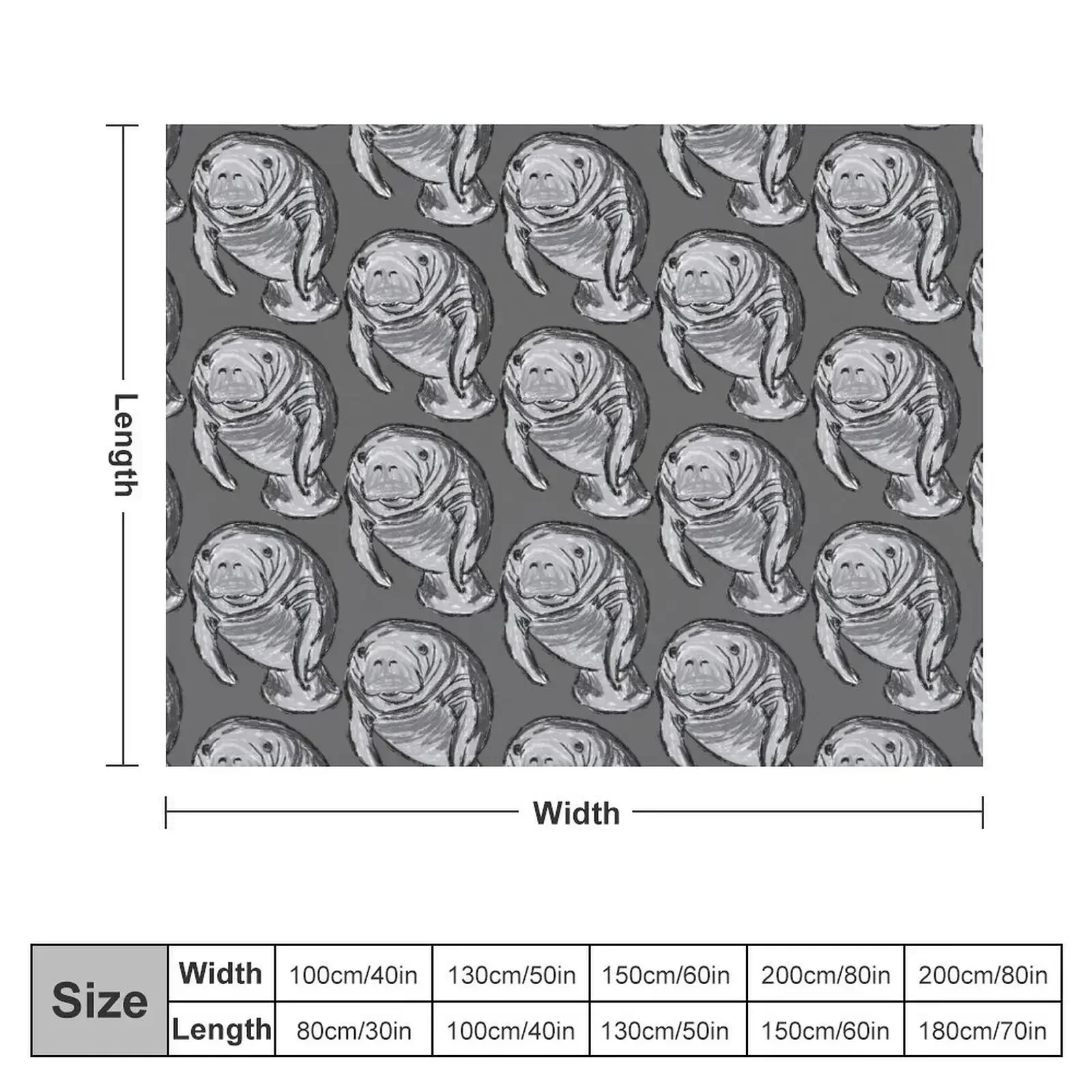 Artwork of a Manatee Throw Blanket Quilt Luxury Thicken Hair Blankets