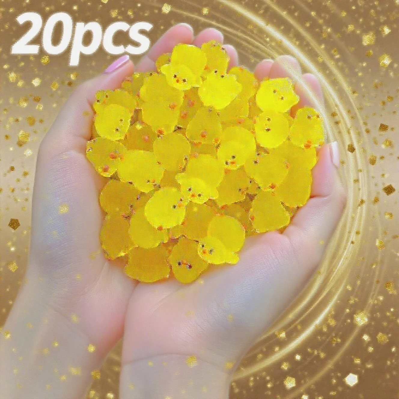A pack of 20 cute yellow fat chicken desktop ornaments, kindergarten gifts, small gifts, resin decorative mini ducks
