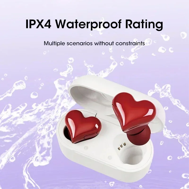 

Heartbuds Love Heart Shaped Bluetooth Earphone Sports Waterproof Noise Canceling Headset Long-lasting Wireless Headphones New