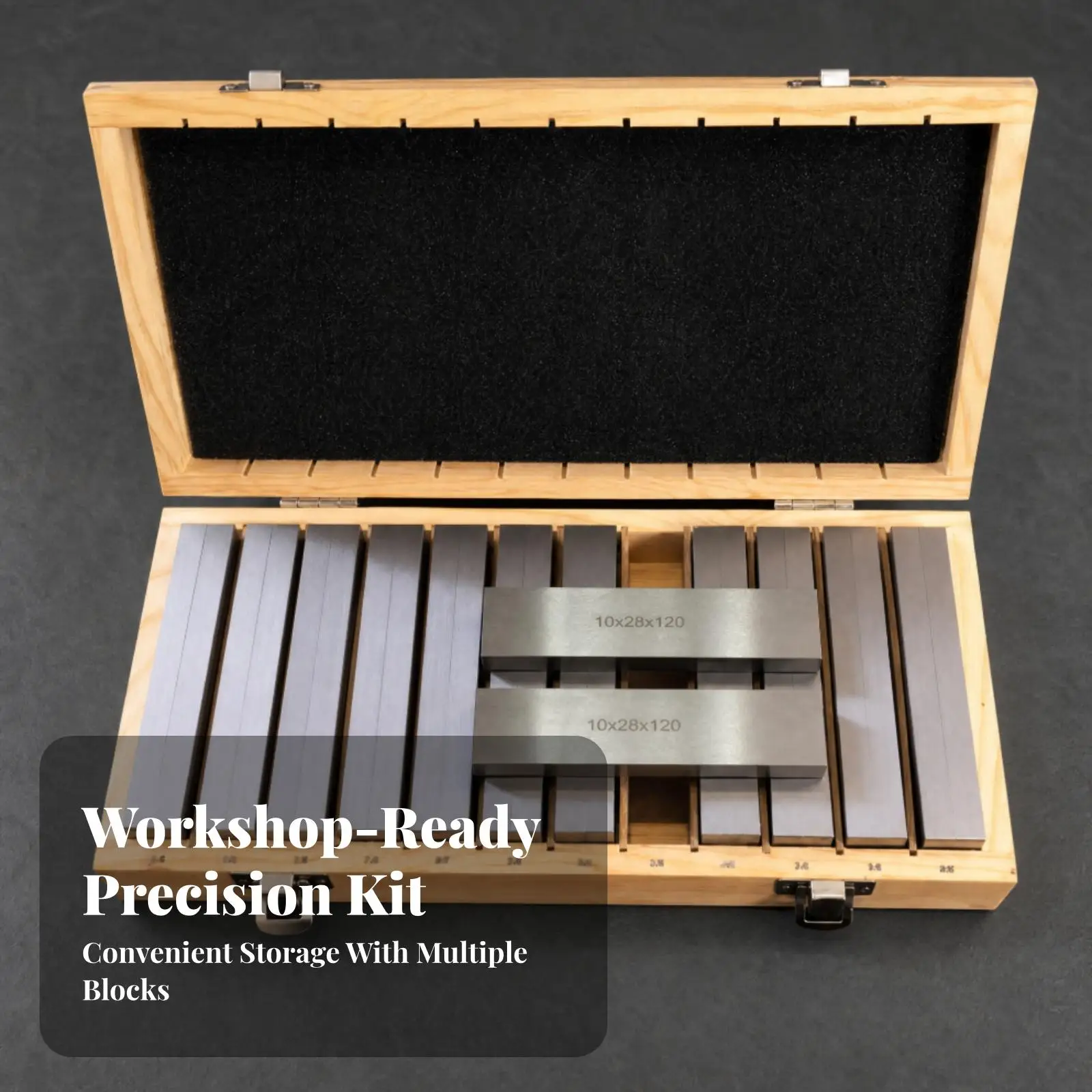 Vise Parallel Blocks Set 24pcs Hardened Alloy Steel Rectangular Spacers for Accurate Milling Setup Tasks