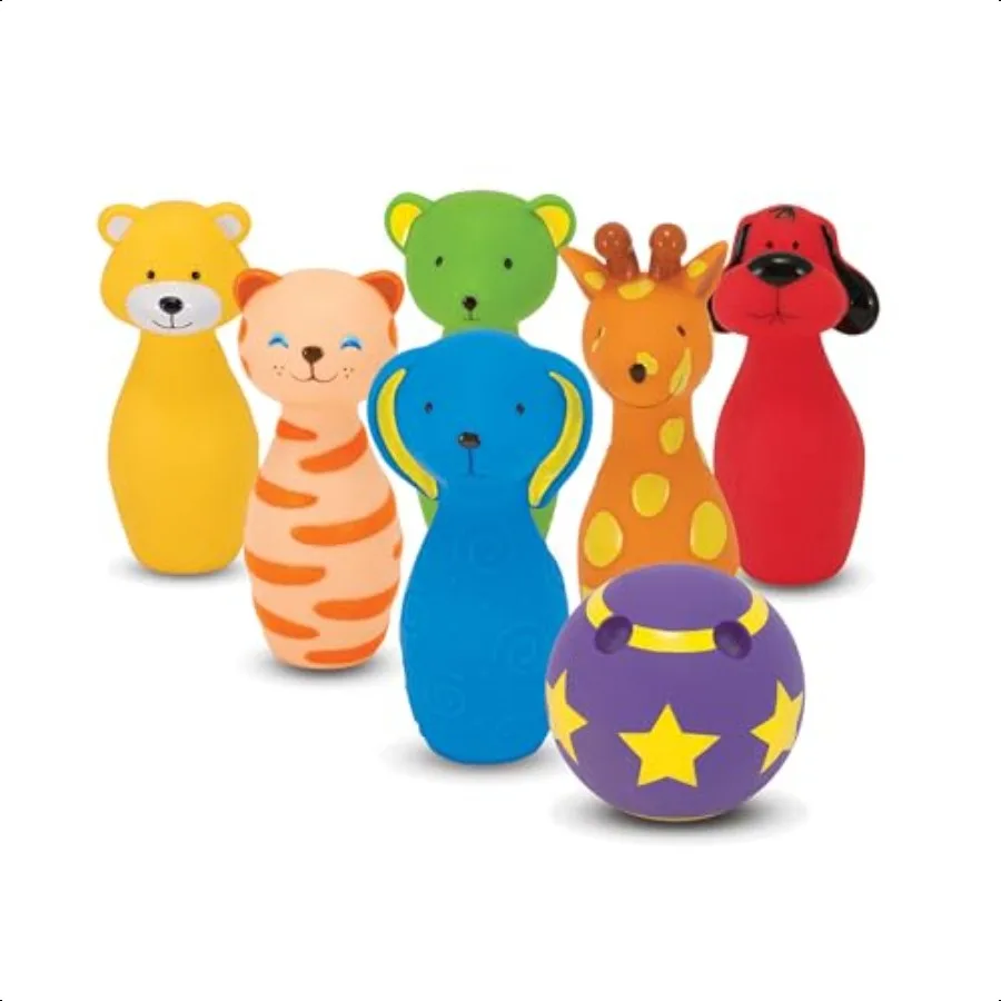 

Melissa Doug K's Bowling Friends Игровой набор и игра с 6-контактным и удобным чехлом для переноски Набор для боулинга в помещении и на открытом воздухе Soft Pla