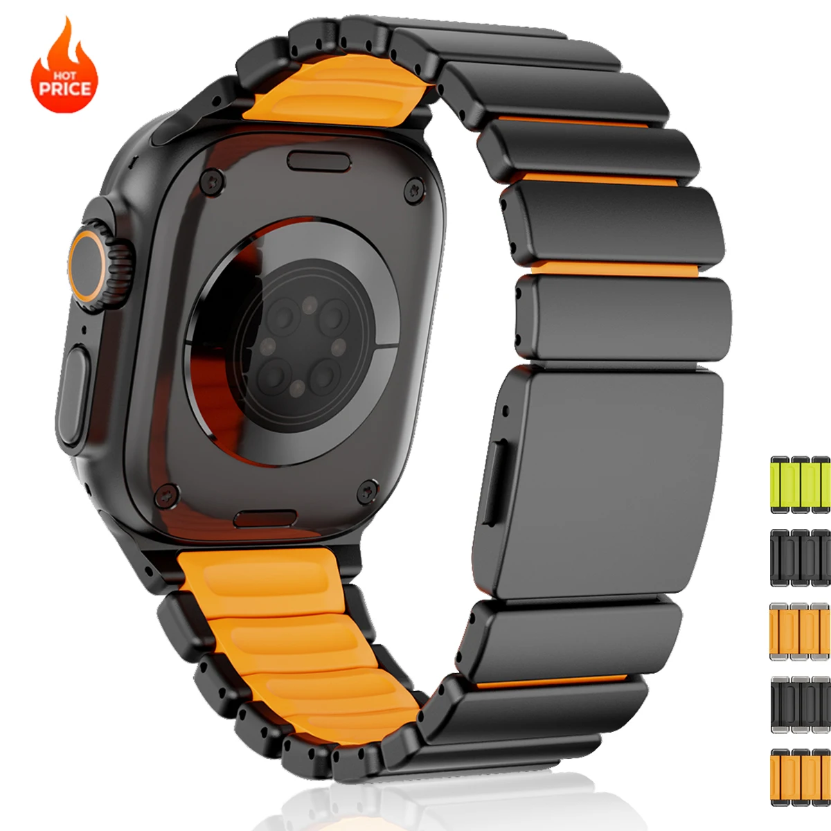 

Ремешок из титана/нержавеющей стали для Apple Watch Ultra 3/2 49 мм, роскошный металлический магнитный браслет для Iwatch 9 8 7 6 5 SE 42 44 мм 45 мм 46 мм