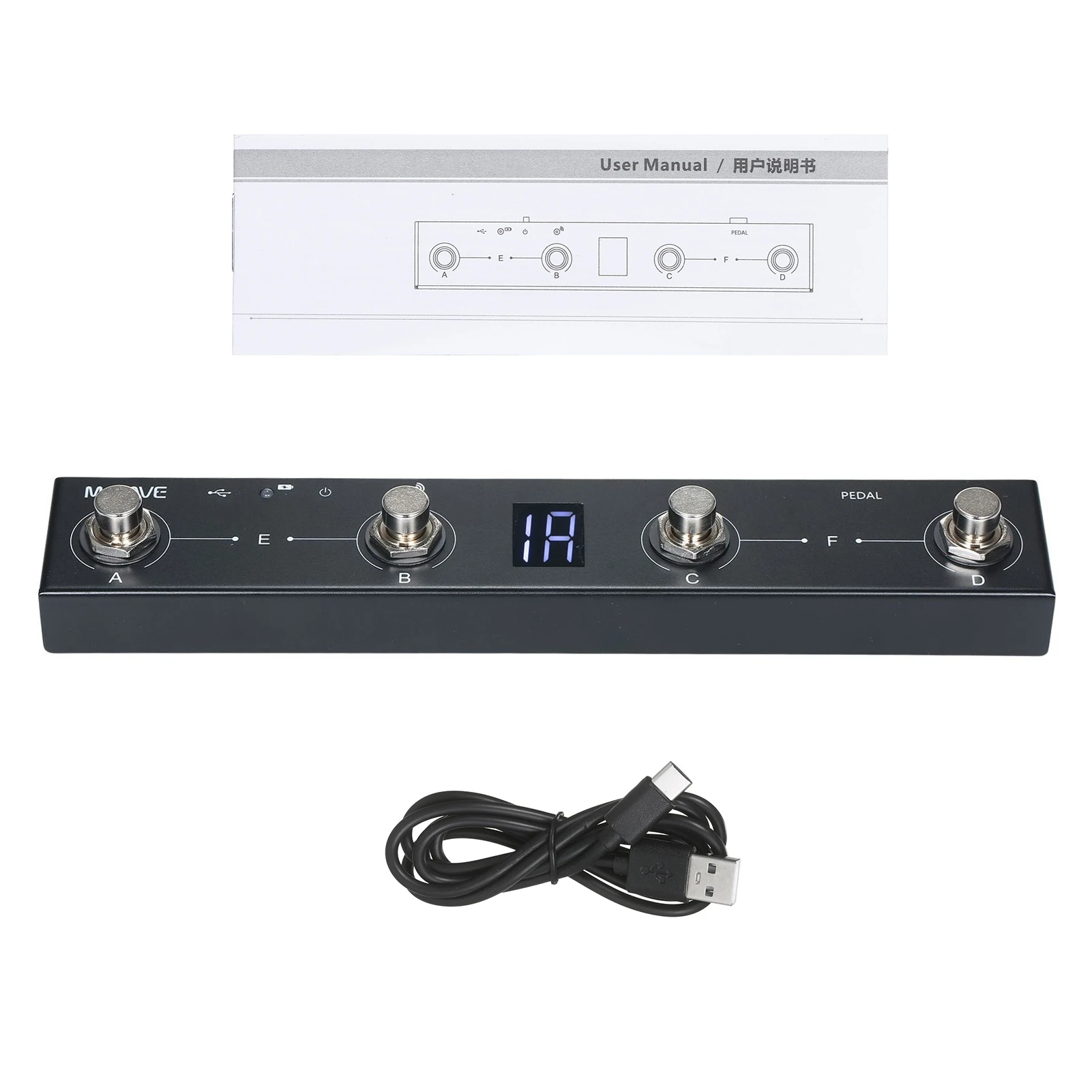 

M-VAVE Chocolate Wireless MIDI Controller Rechargeable 4 Buttons Portable MIDI Foot Controller Pedal APP Control