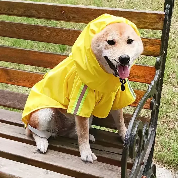 Pet Clothes,New Outdoor Waterproof Reflective S-4XL Pet Dog Hoodie Raincoat For Medium And Large Dogs