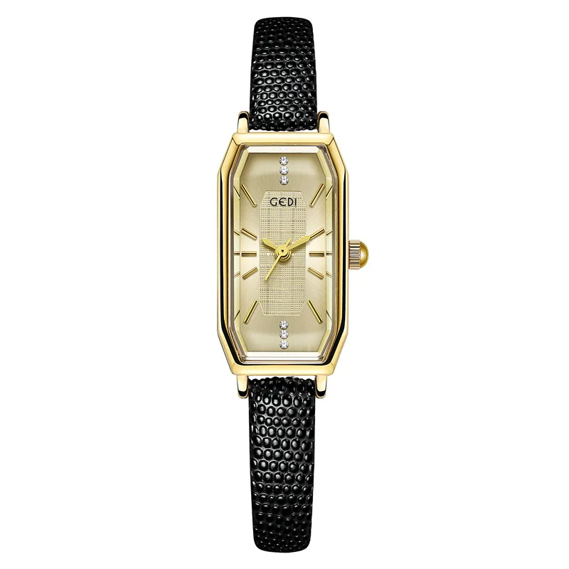 Women's Quartz Watches Fashion Trend Leather Belt Rectangular Waterproof Bracelet Retro Simple Lady Watch