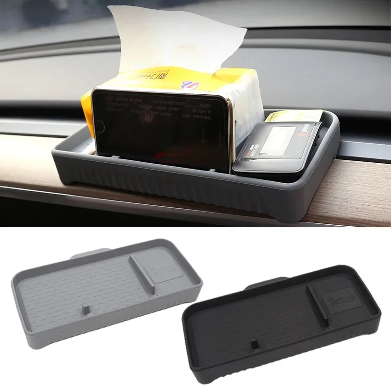 Car ETC Storage Box For Central Control Instrument Panel For Tesla Model Y 3 2023 Storage Tray Sunglasses Phone Key Card Holder