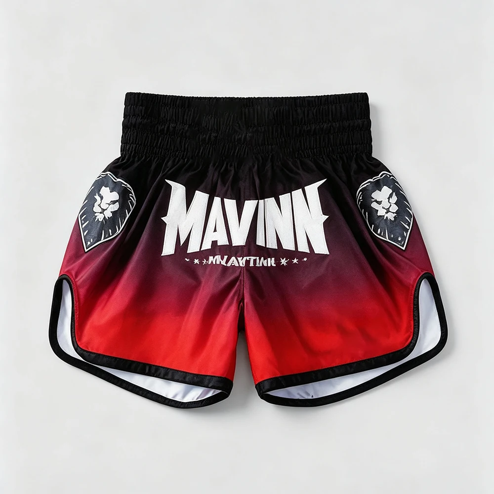 Neue Herren Muay Thai Shorts, Achteckige Käfig-Trainings-Sportshorts, Übergroße Atmungsaktive Schnelltrocknende MMA-Kampf-Nachthosen – Detail 3