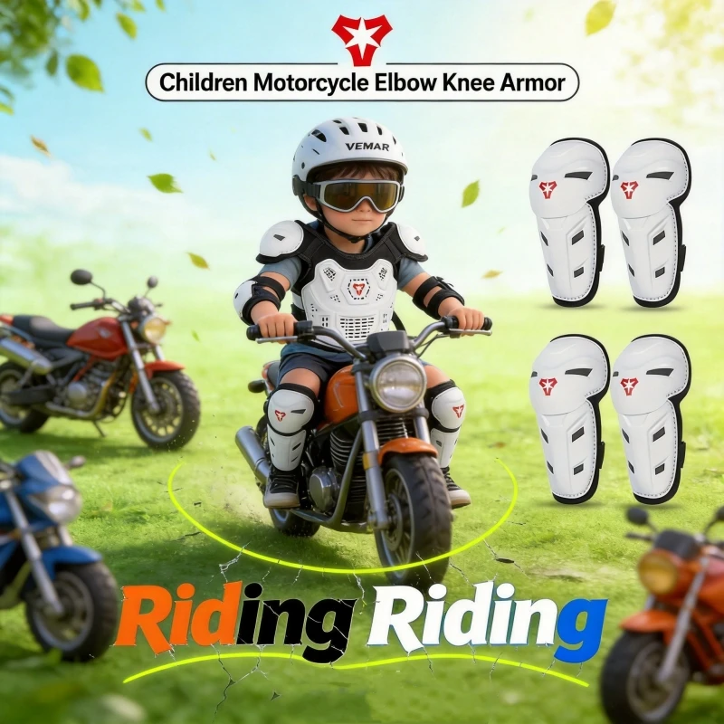 

VEMAR Children Motorcycle Knee Pads Motocross Armor Jacket Vest Body Protective Riding Chest Protection Kid's Moto Elbow Brace