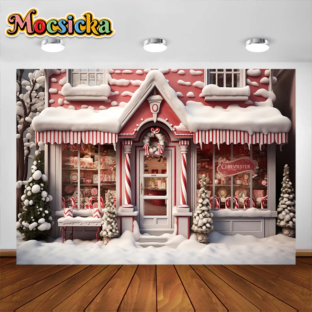 Mocsicka-Fondo de fotografía de navidad, regalos de Castillo rosa, retrato de bebé, fondos de fiesta familiar, accesorios de estudio fotográfico