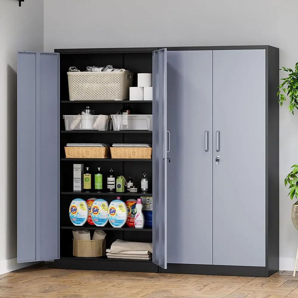 Metal Storage Cabinet with 6 Tier Shelves and Locking Do, 72