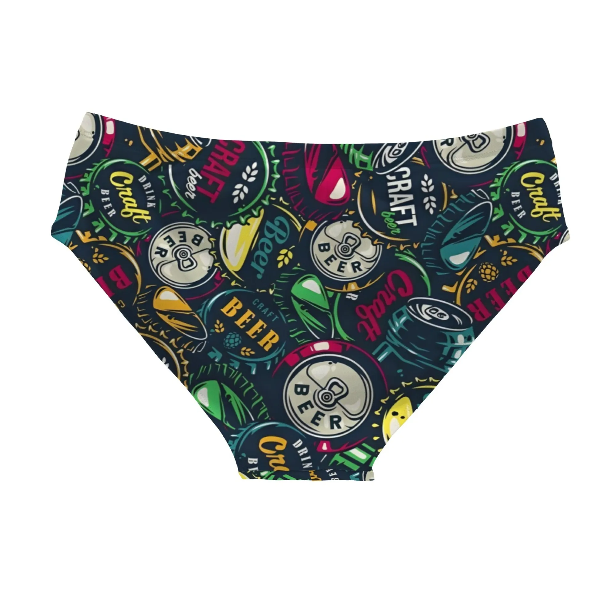 Craft Beer Bottle Cap Swim Trunks Stretchy Soft Skin-friendly Mens Triangle Swim Trunks Beach Carnival Swimming Bathing Swimsuit